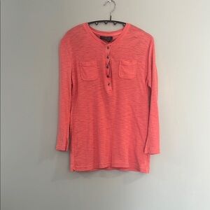 Chaps Coral Button-Up Top
